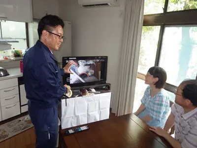 調査中に撮影した画像・映像を元に現状説明を行います